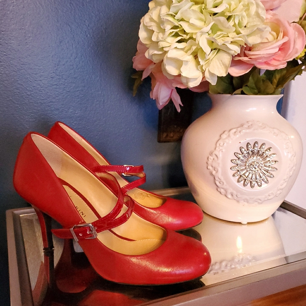 Vintage Red Leather Maryjanes